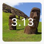 Representative photo of Ephoto Dam version 3.13. We see 2 stone statutes on a grass hill