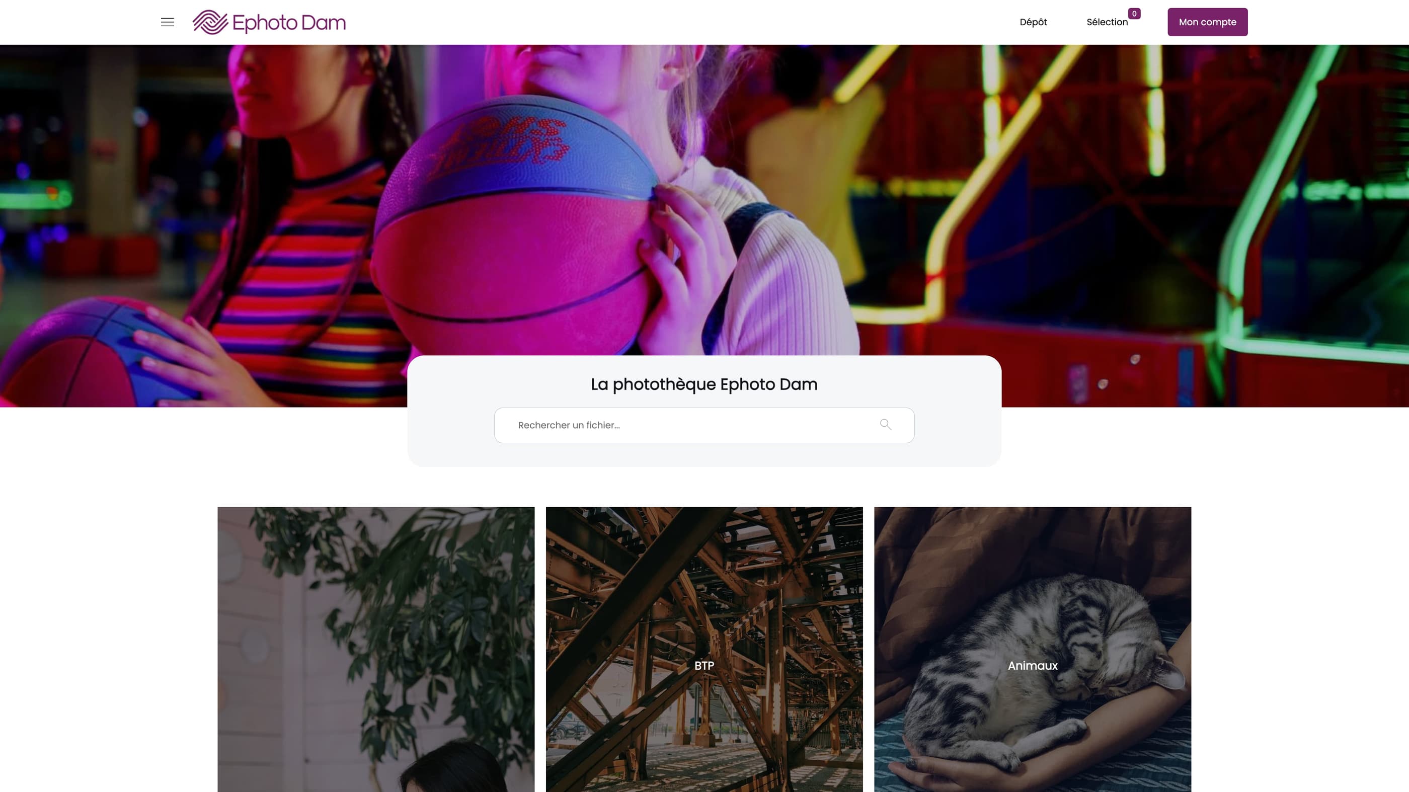 Ephoto Dam 前台界面。
