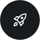 一个风格化的火箭图标，象征着 Ephoto Dam 专业解决方案的加速和优势。