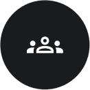 图标代表几个人的剪影，象征协作和人力支持是客户体验的核心。