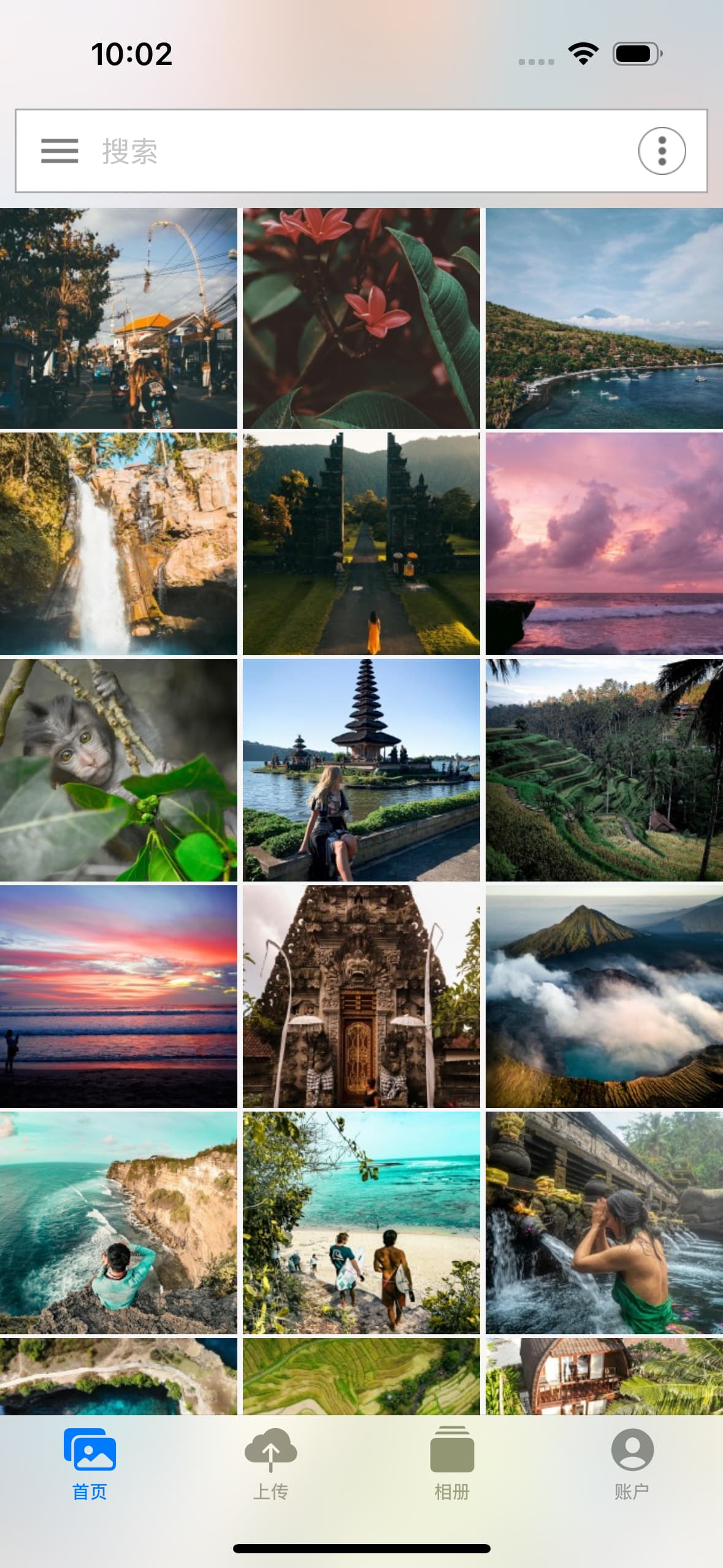 iOS 上的 Ephoto Dam 应用程序界面。