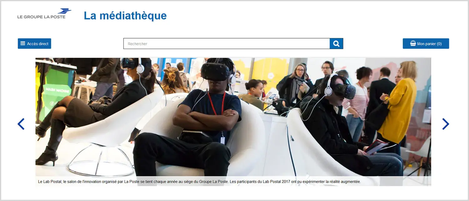 La Poste 集团的前台界面。