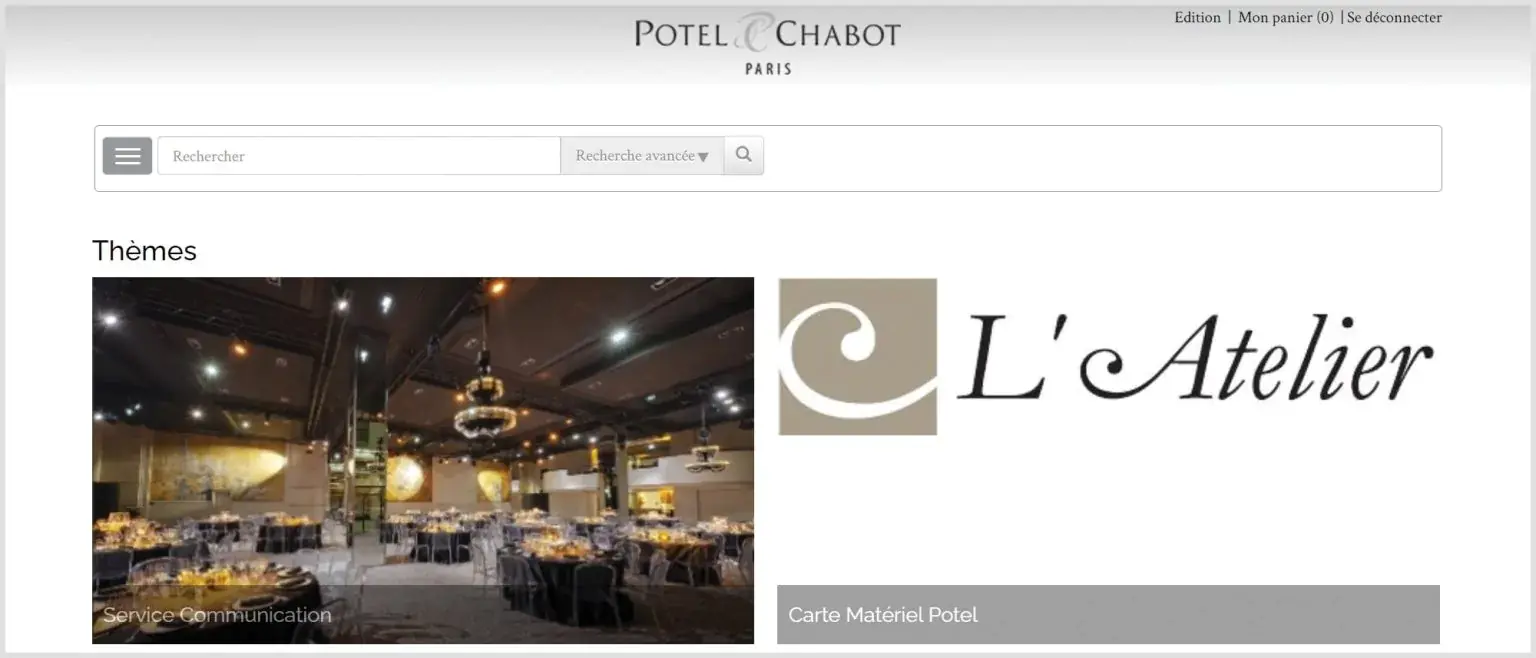 Potel et Chabot 的前台界面